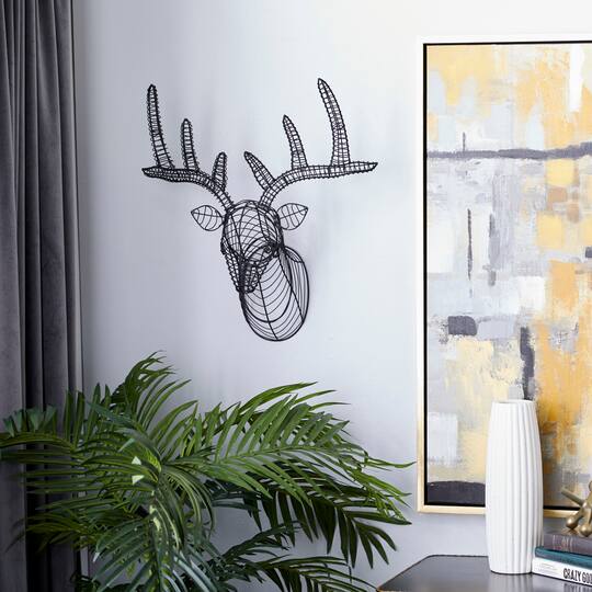 Black Iron Industrial Wall Decor, 24" x 21" x 9"